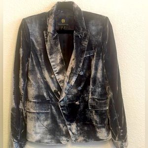 House of Harlow, grey/silver metallic, crushed velvet blazer